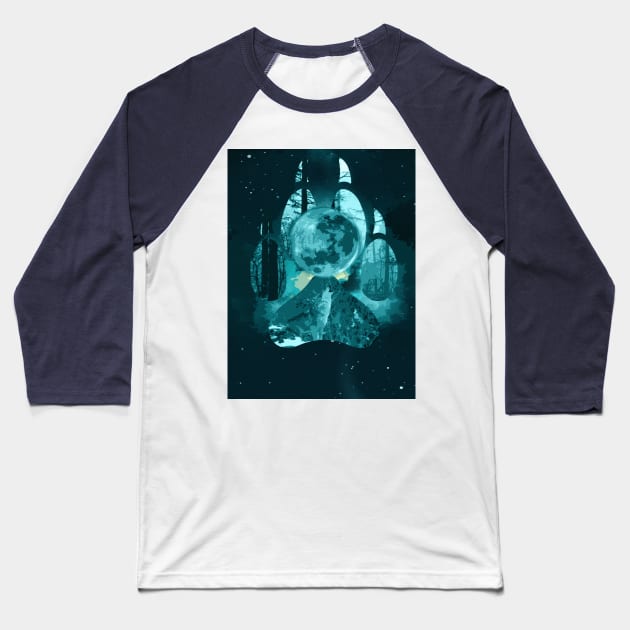 Lunar Wolf Baseball T-Shirt by Insanity_Saint